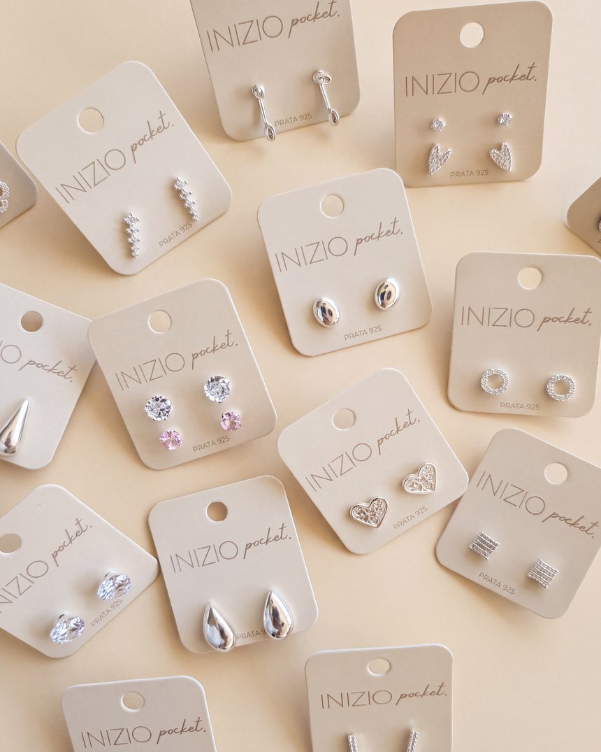 Cartelas de brincos Inizio Pocket em prata 925